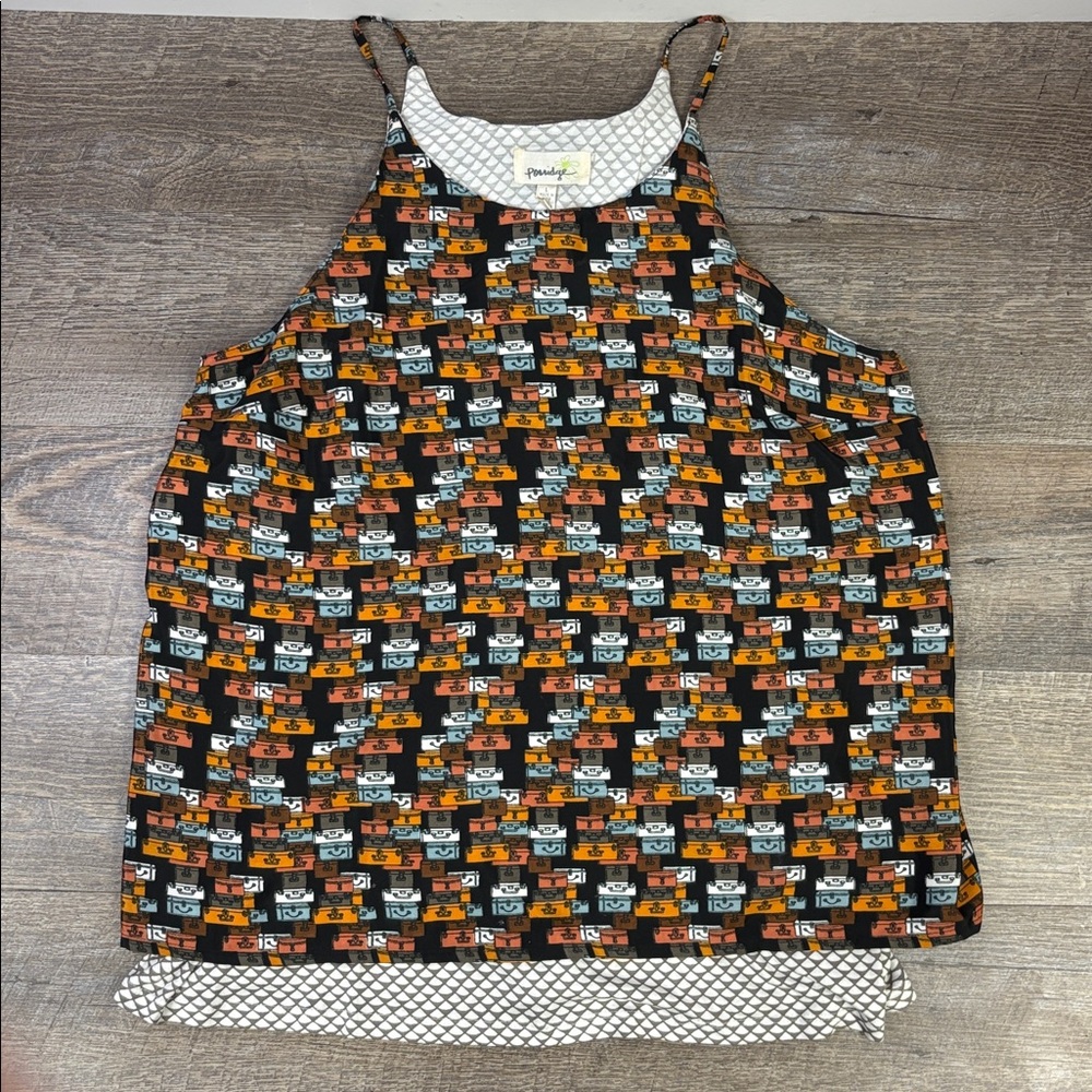 Porridge Luggage Print Sleeveless Tank Top – Size L